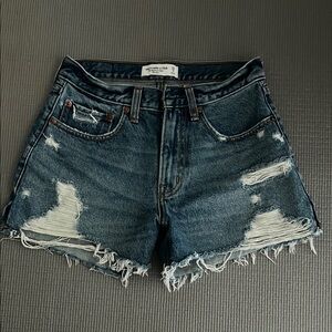 Abercrombie & Fitch Blue Distressed Jean Shorts
